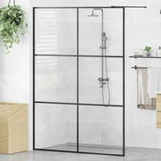 vidaXL Divisória de chuveiro c/ vidro transparente ESG 140x195cm preto