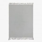 Manta Xadrez De Chiffon De Algodão (185x125 Cm) Eloi Cinzento Glaciar - Sklum