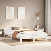 vidaXL Cama sem colchão 150x200 cm madeira de pinho maciça branco