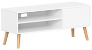 Armário de TV VASAGLE Armário de TV lowboard para TVs de até 55 polegadas Suporte de TV de 120 cm de comprimento para sala de estar Design industrial branco LTV120T46