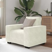vidaXL Poltrona 60 cm veludo creme