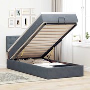 vidaXL Estrutura cama otomana colchão 80x200 cm veludo cinzento escuro