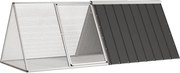 vidaXL Gaiola p/ coelhos 201,5x80,5x71 cm aço galvanizado antracite