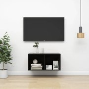 vidaXL Armário parede p/ TV 37x37x72 cm deriv. madeira preto brilhante