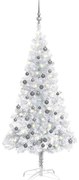 vidaXL Árvore Natal artificial pré-iluminada c/bola 120cm PET prateado