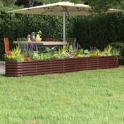 vidaXL Canteiro elevado jardim 332x40x36cm aço galvanizado castanho