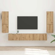 vidaXL Conjunto de móvel de TV 4 pcs Carvalho Artesanal