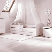 Cama infantil branca Luk princesa bailarina 140x70 com gaveta - colchão e estrado incluído