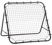 HOMCOM Rede de Rebote de Metal com Ângulo Ajustável e 20 Cordas Elásticas para Treinamento de Futebol 96x80x96 cm Preto