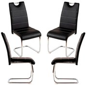 Pack 4 Cadeiras Hallen Couro Sintético - Preto