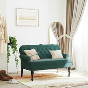 vidaXL Banco com encosto 119,5x64,5x75 cm veludo verde-escuro