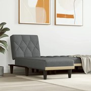vidaXL Chaise longue tecido cinzento-escuro