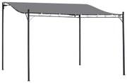 Pérgola de Jardim 4x3m Pérgola Montada na Parede com Toldo e 16 Orifíc