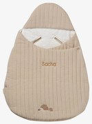 Ninho transformável, em gaze de algodão cappuccino