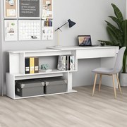 vidaXL Secretária de canto 200x50x76 cm derivados de madeira branco