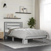 vidaXL Estrutura de cama derivados de madeira e metal cinzento sonoma