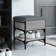 vidaXL Banco sapateira 42x42x45cm derivados de madeira cinzento sonoma