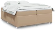 vidaXL Cama com molas/colchão 200x200 cm couro artificial cappuccino