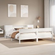 Cama com estante sem colchão 180x200 cm pinho maciço branco