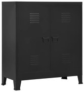 vidaXL Aparador de arrumação industrial 90x40x100 cm aço preto