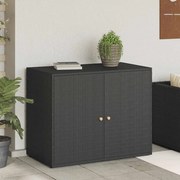vidaXL Armário de armazenamento de jardim preto 100x55,5x80 cm vime sintético