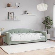 vidaXL Sofá-cama 90x200 cm veludo cinzento-claro