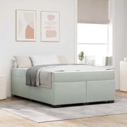 vidaXL Estrutura de cama com colchão Cinzento-claro 140 x 200 cm