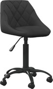 vidaXL Cadeira de escritório veludo preto