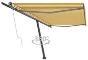 Toldo automático independente 500x300 cm amarelo e branco