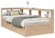 Cama com estante sem colchão 100x200 cm pinho maciço