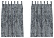 Cortinas de Veludo 2 pcs com Abas Cinza Prateado 175x140 cm