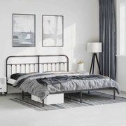 vidaXL Estrutura de cama com cabeceira 193x203 cm metal preto