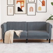 vidaXL Sofá de 2 lugares veludo cinzento-escuro