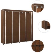 vidaXL Roupeiro com 4 compartimentos 175x45x170 cm castanho