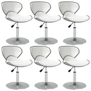 Cadeiras de jantar 6 pcs couro artificial branco