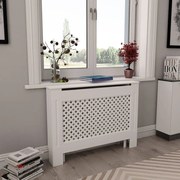 vidaXL Cobertura de radiador 112x19x81,5 cm MDF branco
