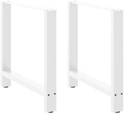 vidaXL Pés para mesa de jantar , 2 peças, 80x (72-73) cm, branco, aço