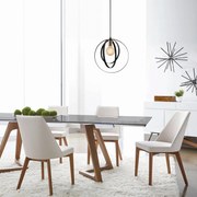Chandelier Vaveyla – Preto – 35 cm de Diâmetro, 131 cm de Altura