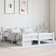 vidaXL Estrutura de cama 120x200 cm pinho maciço branco