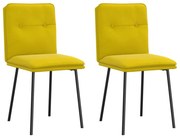 Cadeiras de jantar 2 pcs veludo amarelo