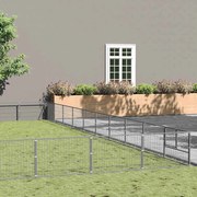 vidaXL Canil para cães 100 m² aço prateado