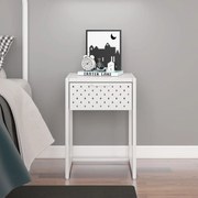 Mesa de cabeceira 38x35x54 cm aço branco