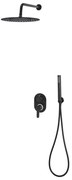 vidaXL Sistema de duche em aço inoxidável 201 preto