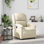 vidaXL Poltrona reclinável couro artificial cor creme