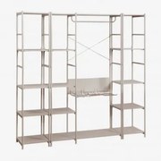 Armário Modular Aberto De 3 Peças Com 2 Prateleiras Em Ferro Elviah Moka Brown - Sklum