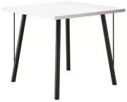 Mesa de Jantar YAN – 80x80x75 cm – Metal Preto e Tampo em MDP Branco