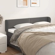 Cabeceira de cama c/ abas couro artificial 203x23x78/88cm cinza