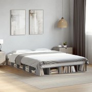 vidaXL Estrutura de cama 160x200 cm derivados de madeira cinza sonoma