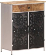 vidaXL Aparador 60x35x75 cm madeira de mangueira áspera e ferro