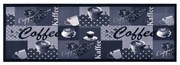Tapete de cozinha lavável com design café 60x300 cm azul